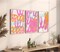 Bright Pink Pictures Wall Art Abstract Colorful Canvas Wall Decor Modern Graffiti Wall Art Preppy Line Poster Orange Trendy Prints Painting Pink Abstract Artwork for Room 16x24 Inch Unframed Set of 3